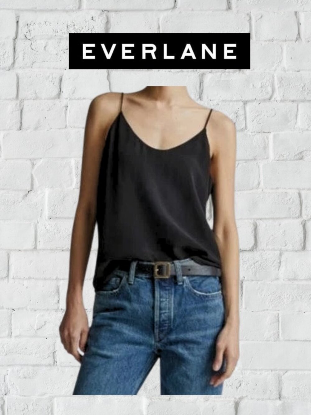 Everlane "The Clean Silk" 100% silk Cami – Black – Medium